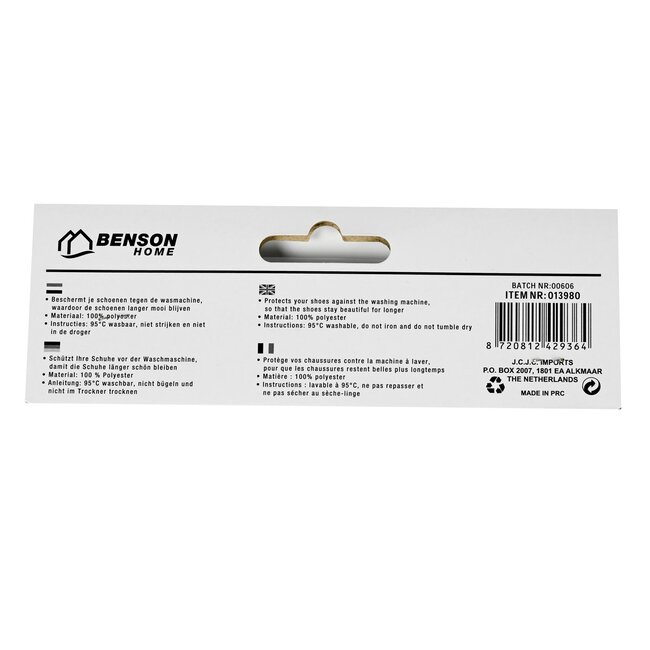 Benson Wasnet voor schoenen - polyester - 42 x 24 cm - wit