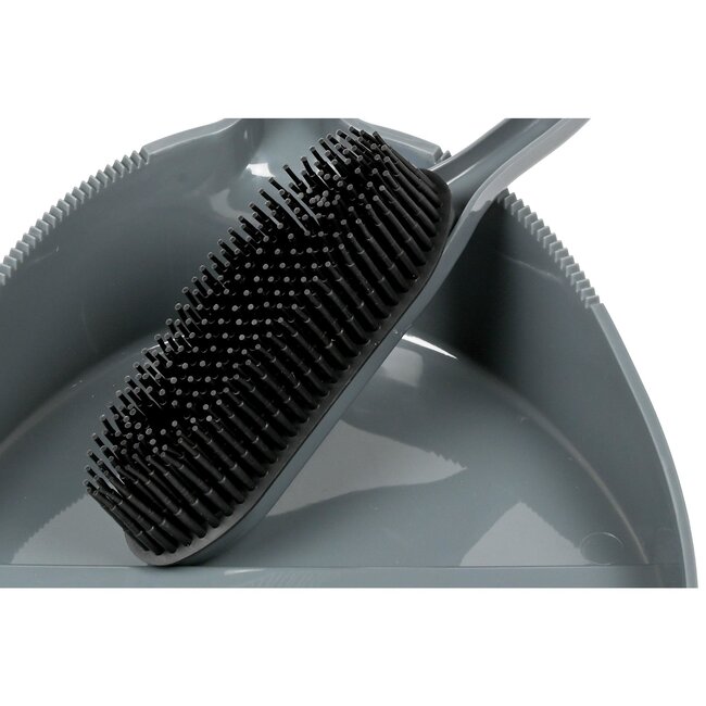 Benson Rubberen stoffer en blik - statisch - zwart - duurzaam - binnen en buiten