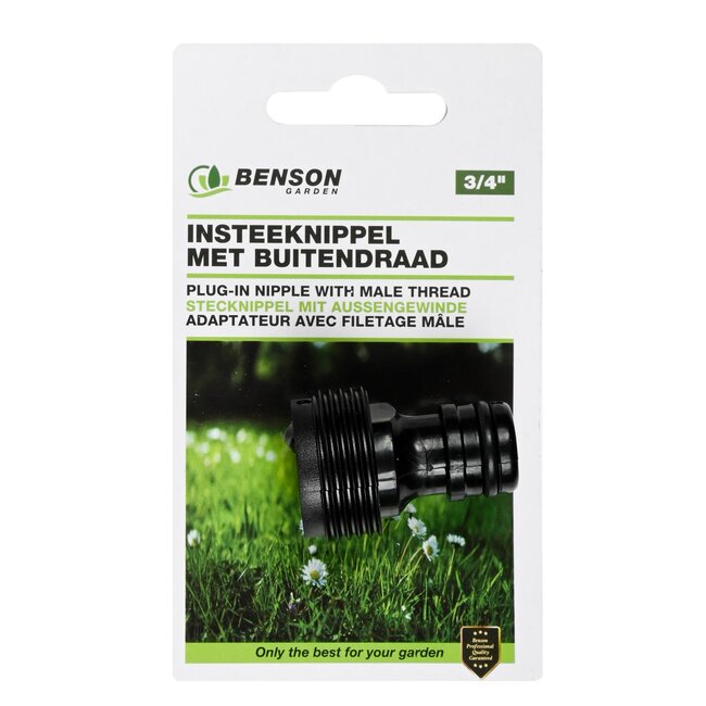 Benson Insteeknippel met buitendraad - 26,5 mm - kunststof - stevig en betrouwbaar