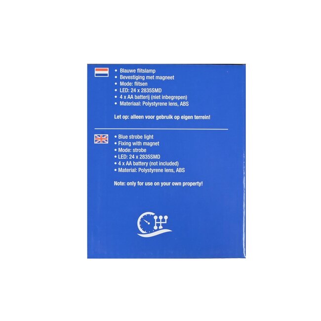 Benson LED flitslamp met magneet - 24 LED's - blauw licht - 2.4 watt