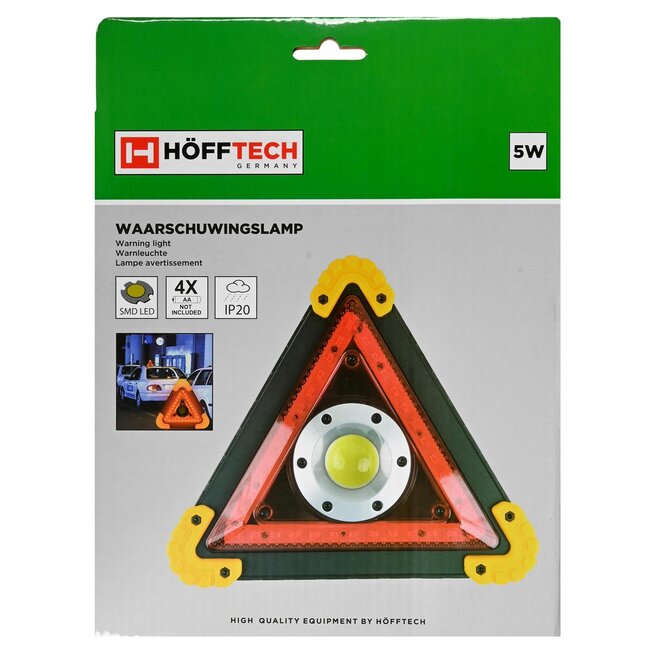 Benson Waarschuwingslamp driehoek - LED - 5W - 3 lichtstanden - 22,5 cm