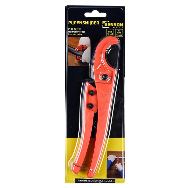 Benson Pijpensnijder - Ø 0-33 mm - Oranje - SK5 mes met PTFE coating - Lichtgewicht