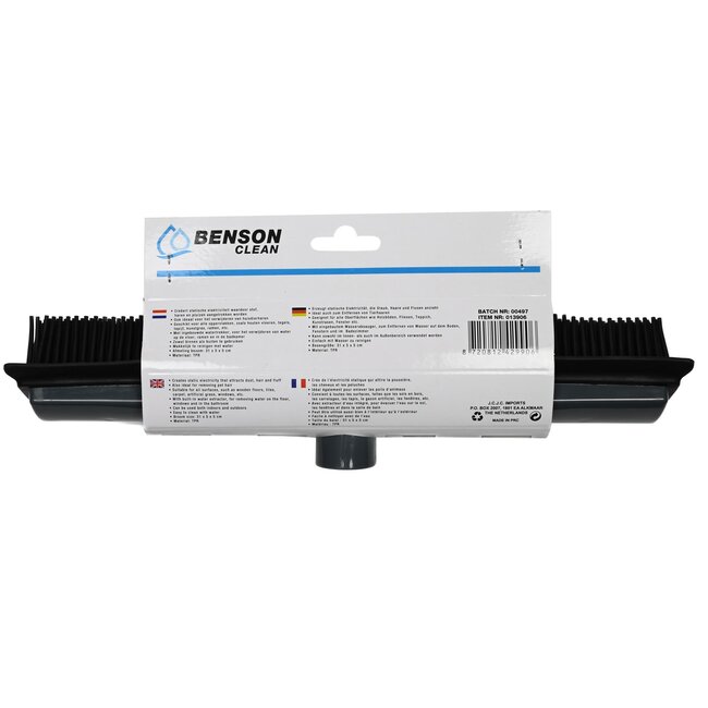 Benson Bezemkop met Rubberen Haren - Statische Werking - 31 cm - Binnen en Buiten