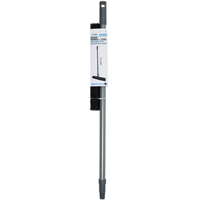 Benson Bezem met rubberen haren - telescopische steel 68-120 cm - ingebouwde watertrekker