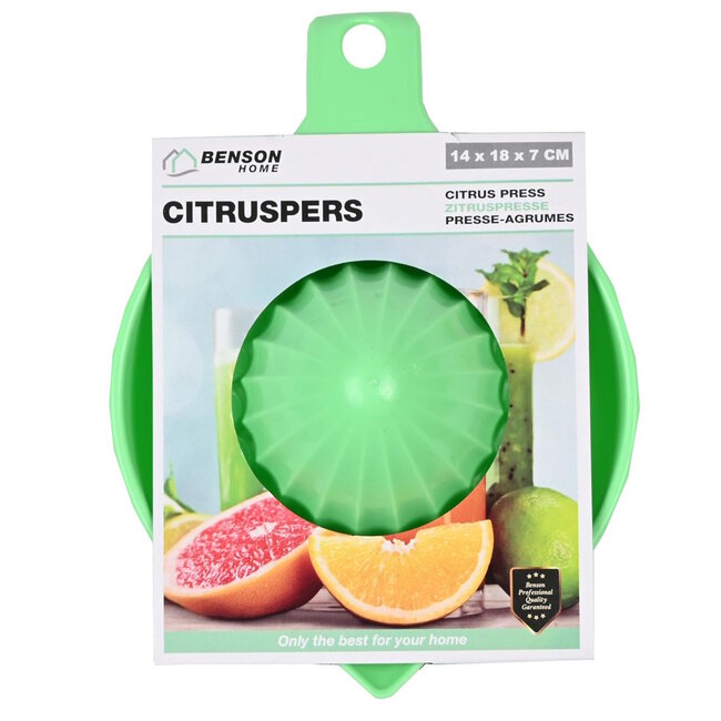 Benson Compacte citruspers - met opvangbak en schenkmond - 14 x 18 x 7 cm - mix