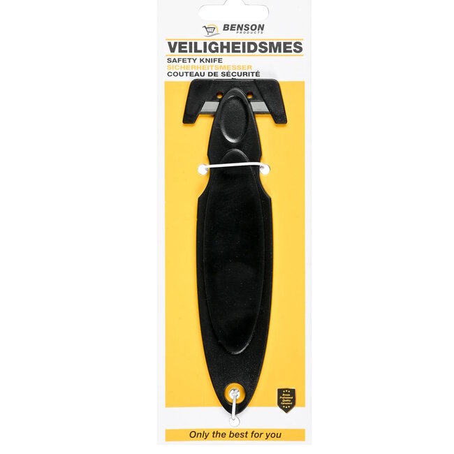 Benson Veiligheidsmes - RVS - Voorkomt snijwonden - 12.9 cm - Zwart