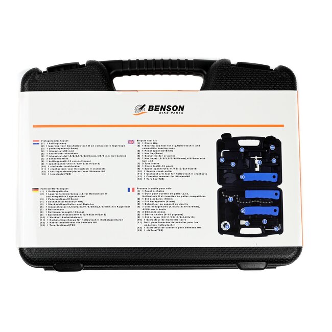 Benson Complete fiets gereedschapset - 21 delig - met opbergkoffer - ideaal voor reparatie en onderhoud