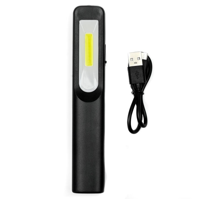 Hofftech Multifunctionele looplamp met zaklamp - oplaadbaar - magneet en haak - 180 lumen - 3W - USB