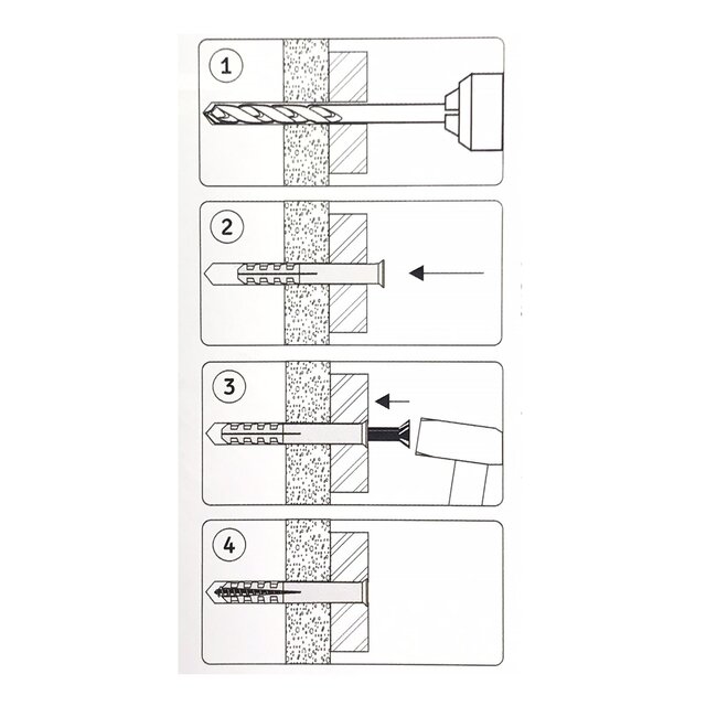 Benson Slagplug - Beton, Steen en Hout - Ø 6 x 60 mm - Voor Zware Objecten
