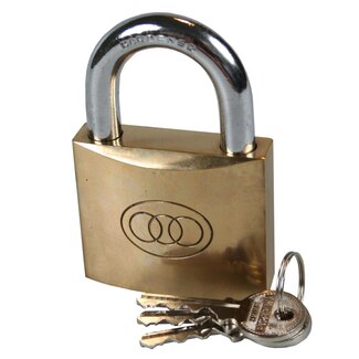 Benson Robuust hangslot - massief koper - 63 mm - inclusief 3 sleutels