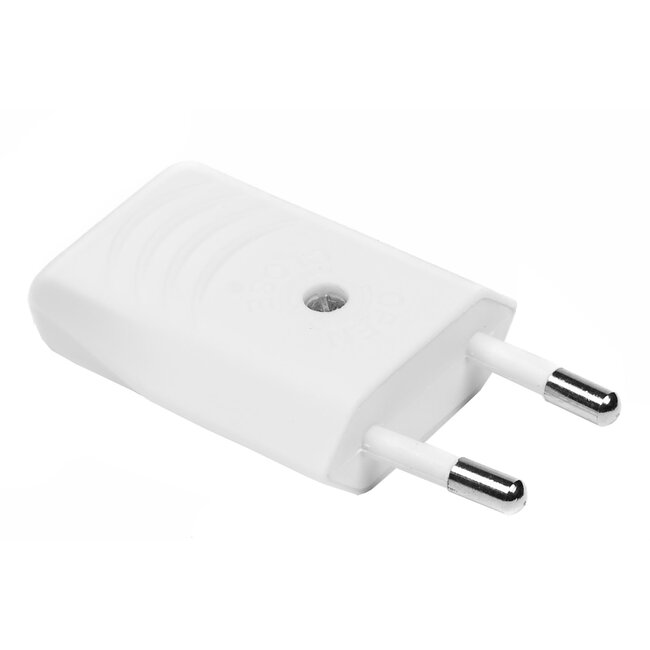 Benson Platte stekker - type C - wit - 2.5 Ampère - ruimtebesparend ontwerp