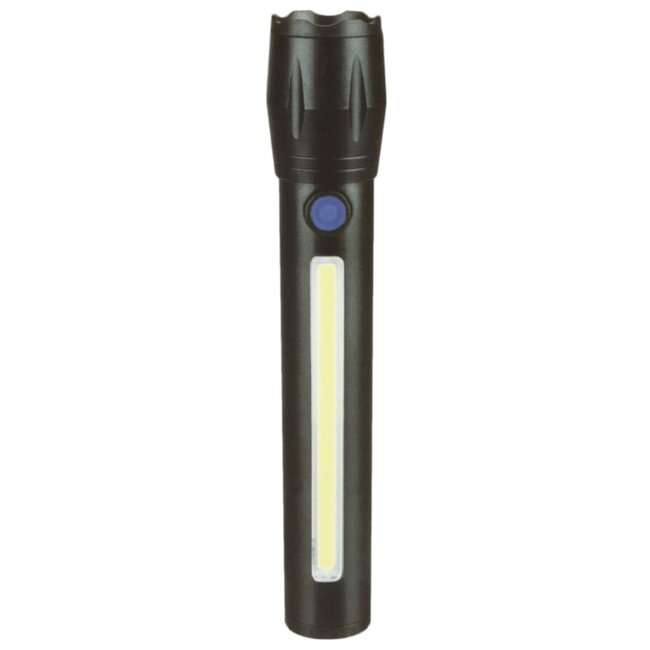 Hofftech Tactical zaklamp - LED en COB - oplaadbaar - 166 mm - 100/150 lumen - 1500 m bereik