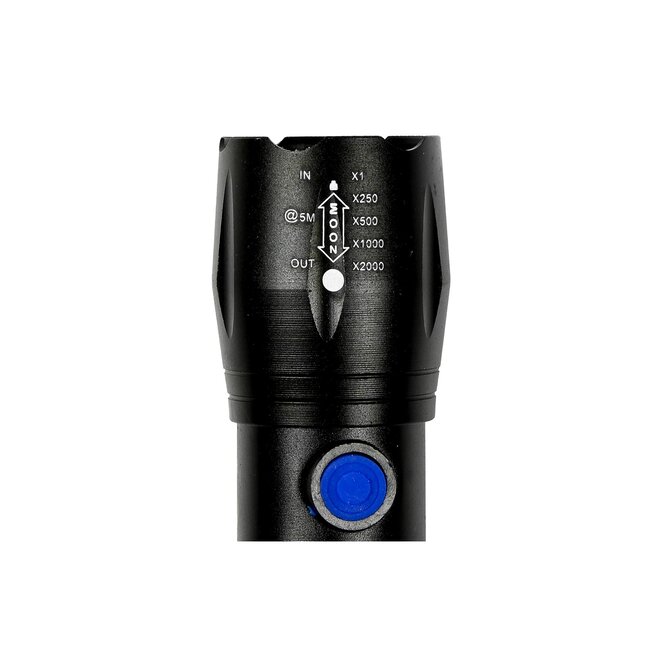 Hofftech Tactical LED-zaklamp - COB-zijlicht - Oplaadbaar - Compact - 116 mm