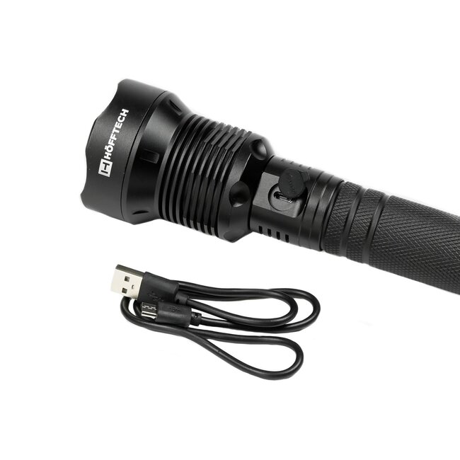 Hofftech Krachtige oplaadbare zaklamp - 800 lumen - aluminium - IP44 - 245 mm - 3 lichtmodi