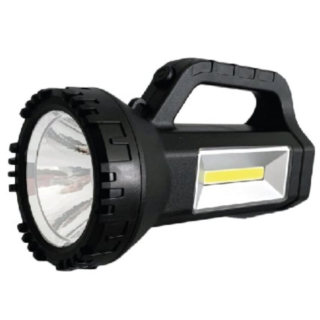 Hofftech Krachtige LED zaklamp - COB technologie - met handvat - zwart - 1 watt