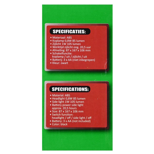 Hofftech Krachtige LED zaklamp - COB technologie - met handvat - zwart - 1 watt