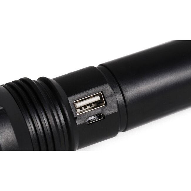 Hofftech Oplaadbare zaklamp - LED en COB - duurzaam ABS - zwart