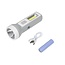 Hofftech Oplaadbare zaklamp - LED en COB - 1 watt - grijs - met USB-kabel
