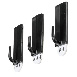 Benson Zelfklevende en verwijderbare haken - 5x2 cm - zwart - 3 stuks