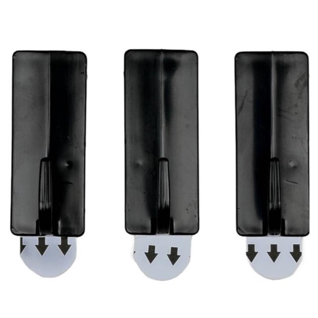 Benson Zelfklevende en verwijderbare haken - 5x2 cm - zwart - 3 stuks