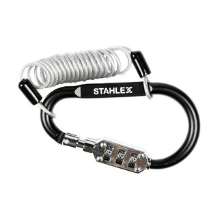 Stahlex Kabelslot met cijferslot - Karabijn - Ø 2,5 x 900 mm - Zwart - Compact en veilig