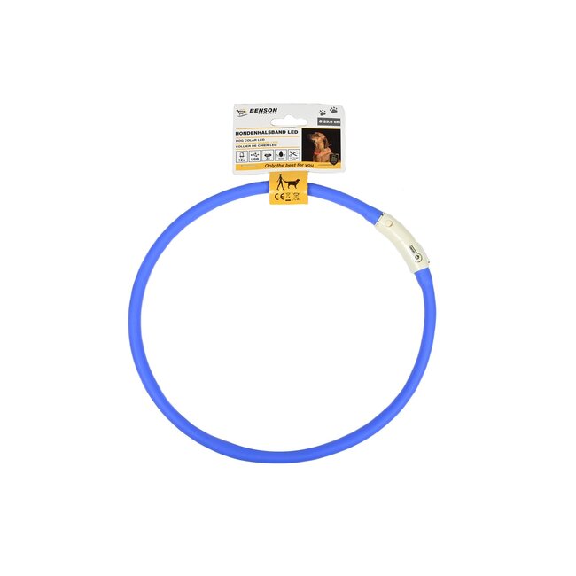 Benson Hondenhalsband - 12 LED's - USB oplaadbaar - Waterbestendig - Ø 23,5 cm - Mix