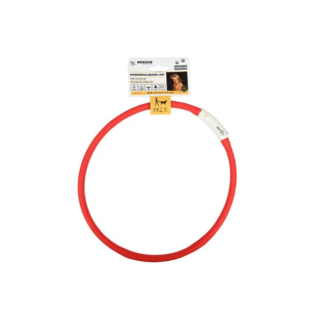 Benson Hondenhalsband - 12 LED's - USB oplaadbaar - Waterbestendig - Ø 23,5 cm - Mix