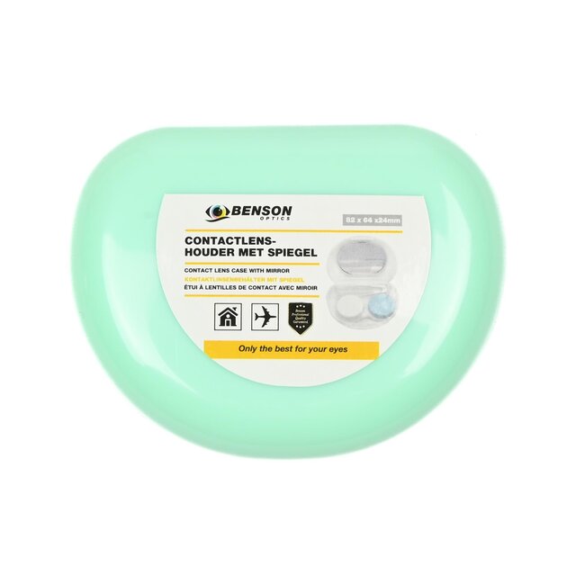 Benson Complete contactlenshouder met spiegel en accessoires - compact en handig voor onderweg
