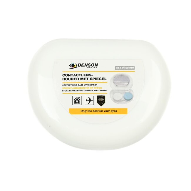 Benson Complete contactlenshouder met spiegel en accessoires - compact en handig voor onderweg