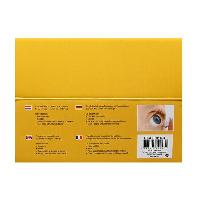 Benson Complete contactlenshouder met spiegel en accessoires - compact en handig voor onderweg