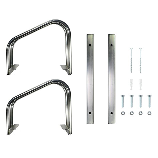 Benson Fietsenrek voor 2 fietsen - Vloer- en muurbevestiging - Ruimtebesparend - Gegalvaniseerd - 395 x 320 x 270 mm