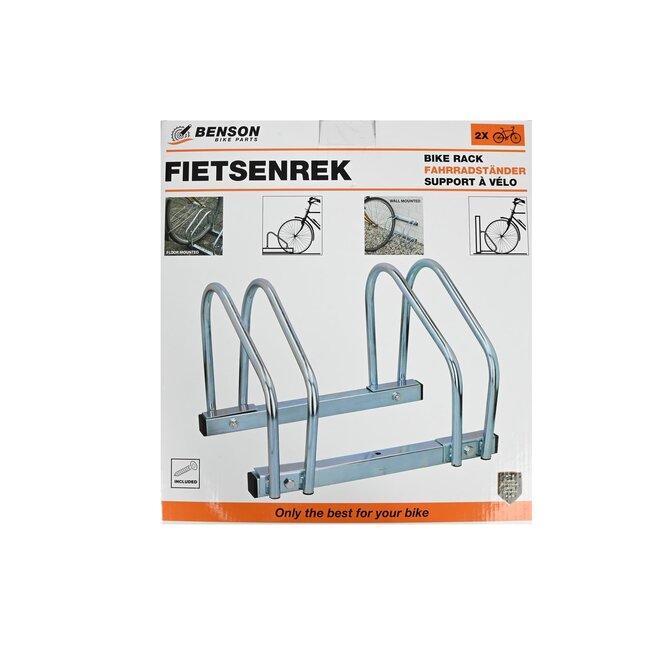 Benson Fietsenrek voor 2 fietsen - Vloer- en muurbevestiging - Ruimtebesparend - Gegalvaniseerd - 395 x 320 x 270 mm