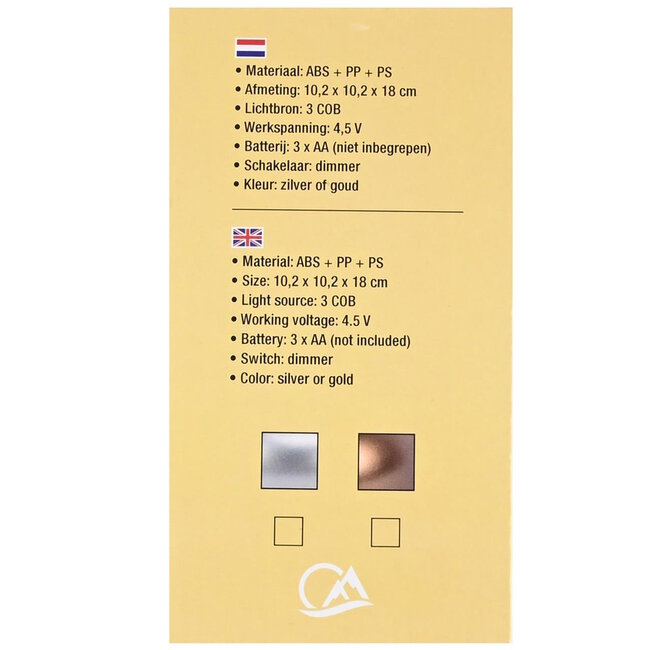 Benson Dimbare campinglamp - compact en duurzaam - Ø 102 x 180 mm - mix