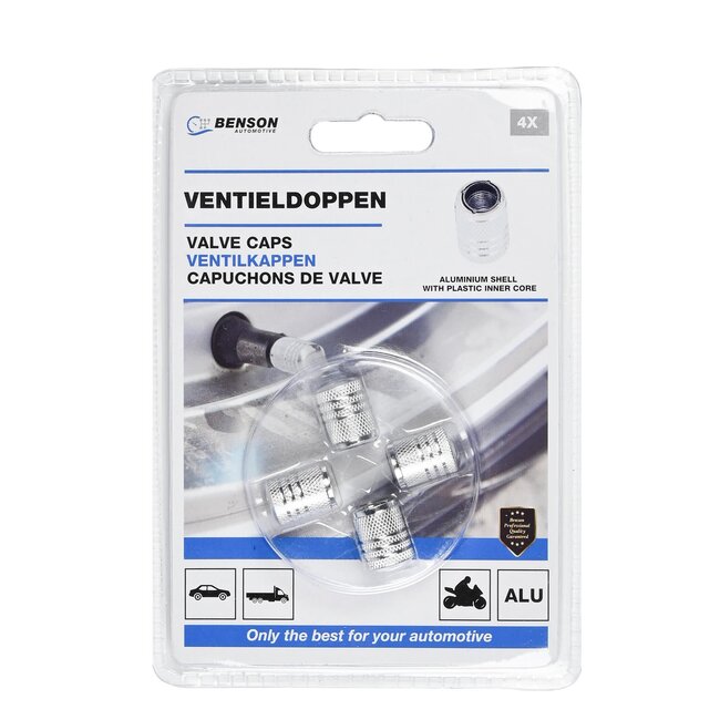 Benson Ventieldoppen set - Aluminium - Universeel - 4 stuks - Duurzaam en stijlvol