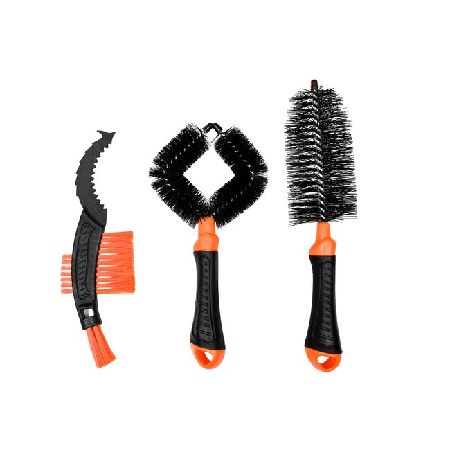 Benson 3-delige borstelset voor fietsreiniging - ideaal voor spaken, frame en ketting