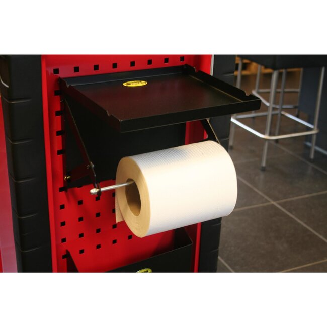 Benson Papierrolhouder met tray - voor gereedschapstrolley - extra opbergruimte - stevig materiaal