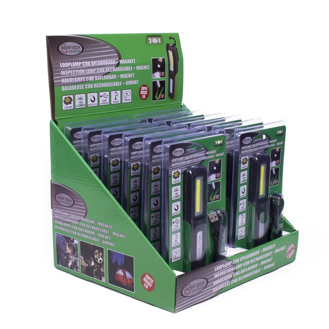 Benson Oplaadbare looplamp met magneet en haak - 150 lumen - 2-in-1 ontwerp