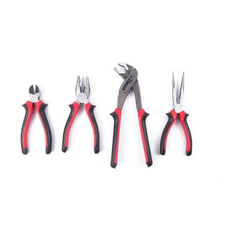 Benson Tangenset - ergonomische grip - rood/zwart - 4-delig