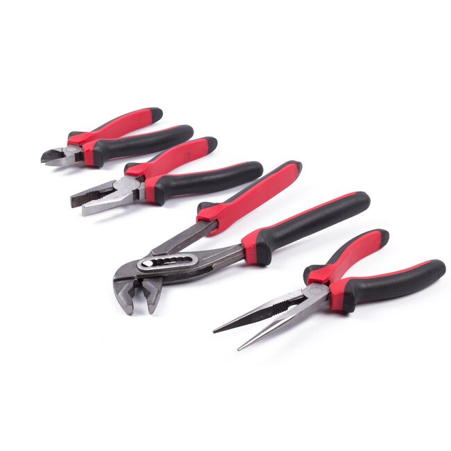 Benson Tangenset - ergonomische grip - rood/zwart - 4-delig