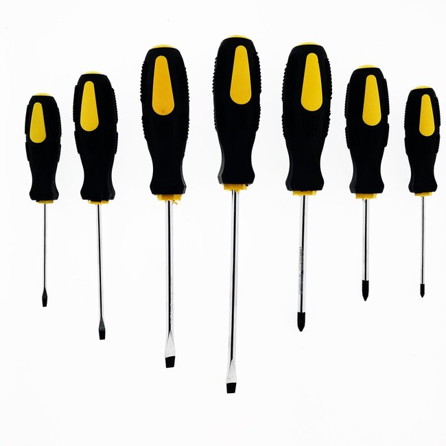 Benson Schroevendraaier set - Deluxe - 7-delig - Soft grip handvatten - Platte en kruiskop