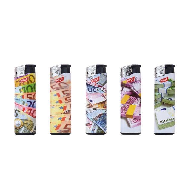 Prof Wegwerpaanstekers - Euro Bankbiljetten - 50 stuks - 8 x 2.4 x 1.2 cm - Display verpakking