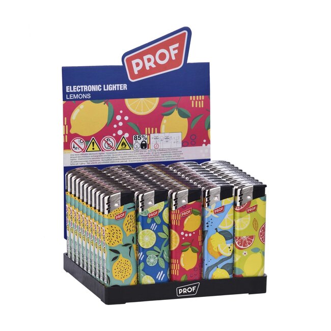 Prof Wegwerpaansteker - Lemons patroon - 50 stuks - 8 x 2.4 x 1.2 cm