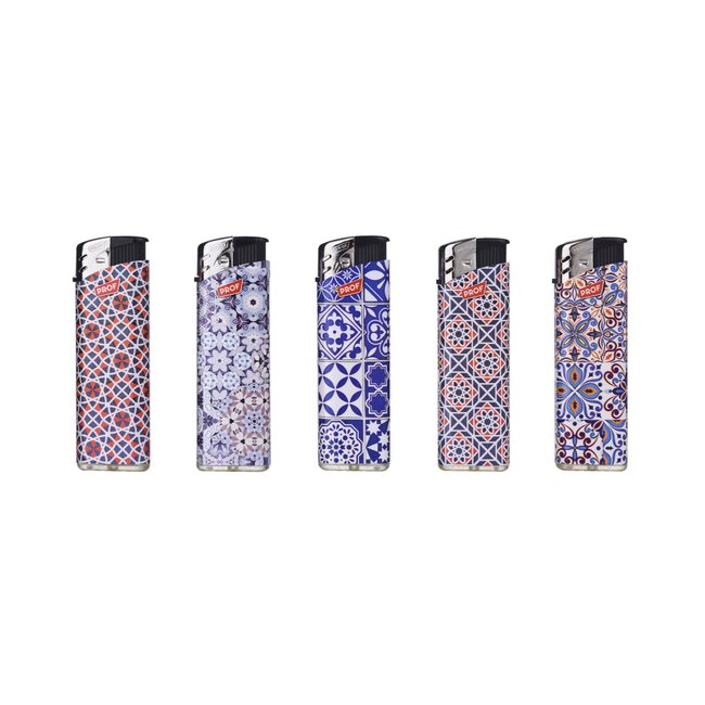 Prof Wegwerpaansteker - Mozaic design - Vaste vlamhoogte - 50 stuks - 8 x 2.4 x 1.2 cm