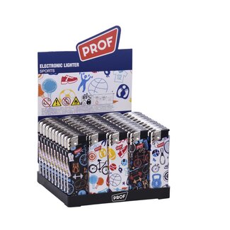 Prof Wegwerpaansteker - Sports - Vaste vlamhoogte - 50 stuks - 8 x 2.4 x 1.2 cm
