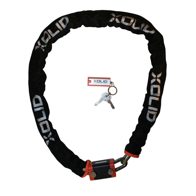 Xolid Kettingslot - Gehard Staal - 8 mm x 120 cm - Inclusief LED Sleutelhanger