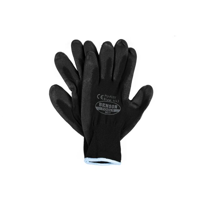 Benson Werkhandschoenen - PU Flex Nylon - Extra Grip - Maat 9 - Zwart