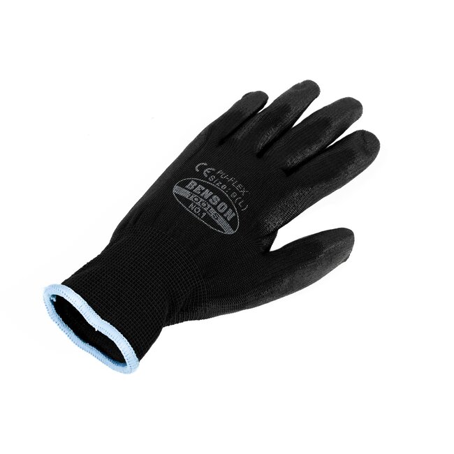 Benson Werkhandschoenen - PU Flex Nylon - Extra Grip - Maat 9 - Zwart