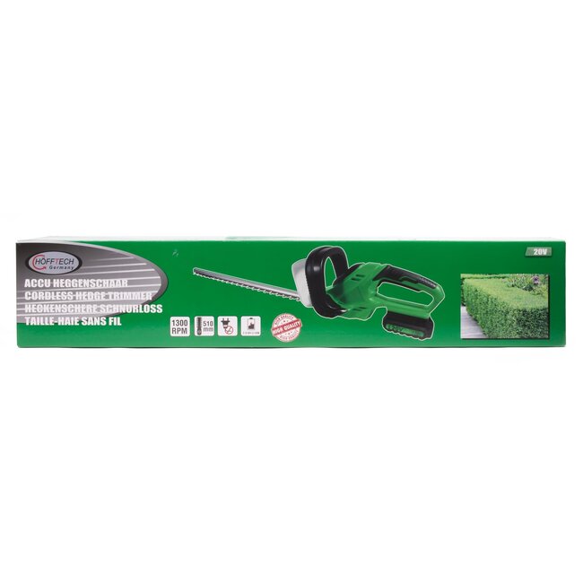 Hofftech Accu heggenschaar - 20V - 2000 mAh - 510 mm mes - 4-5 uur oplaadtijd