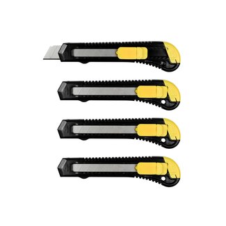 Benson Brede afbreekmessen - scherp - 4 stuks - zwart/geel