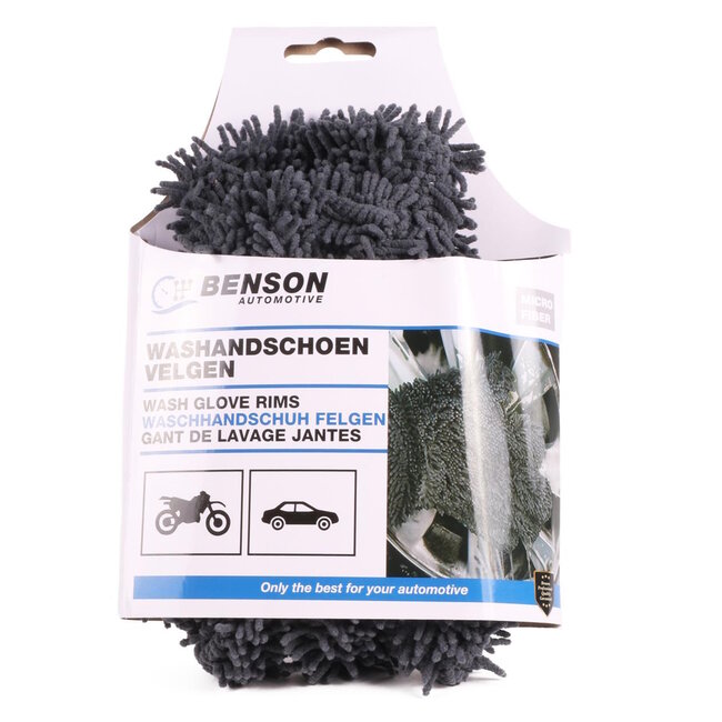 Benson Compacte microvezel washandschoen - Hoog absorptievermogen - Veilig voor autolakken en velgen - Machine wasbaar